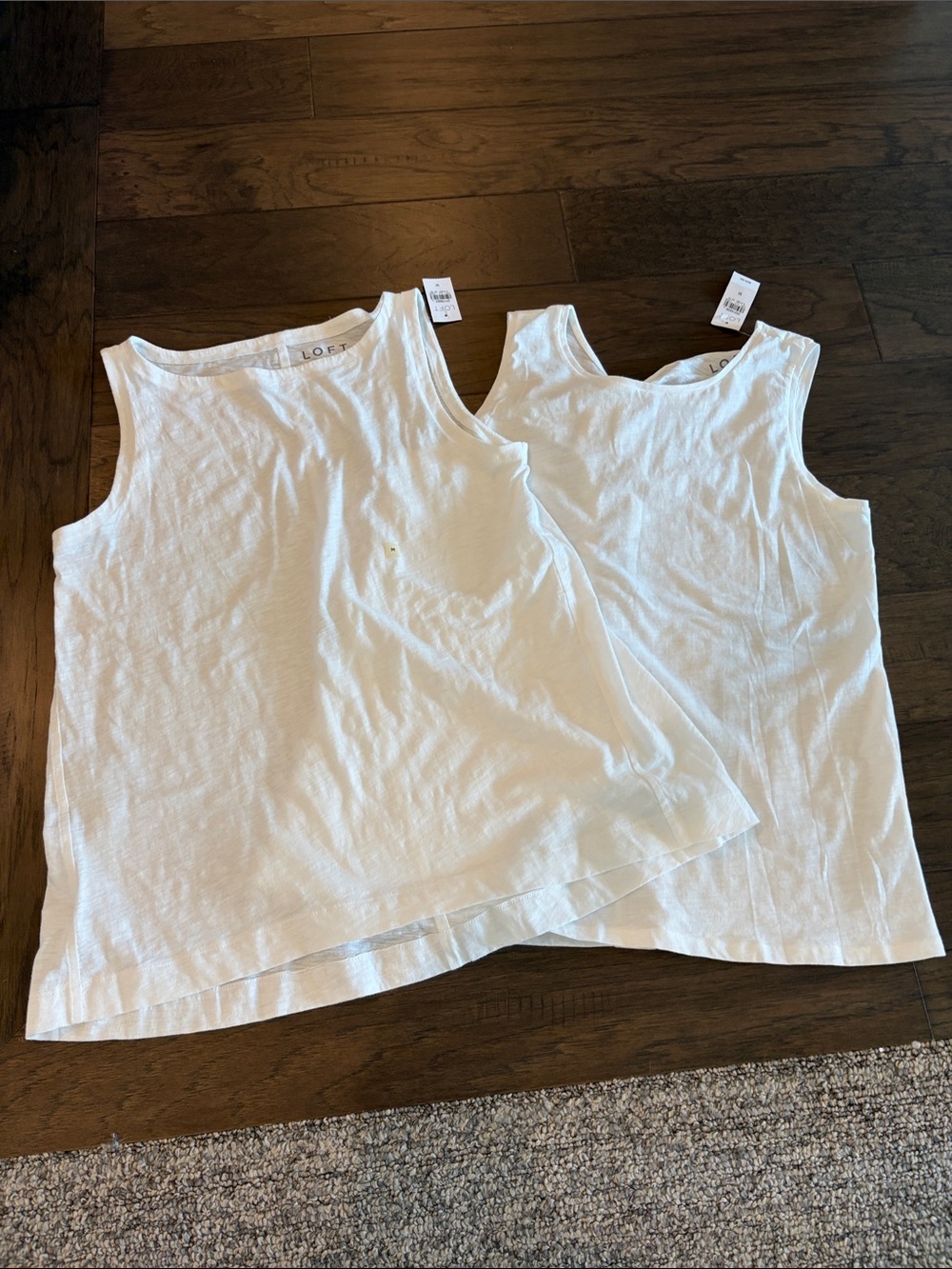 New With Tags Bundle of Two Loft White Sleeveless Tops Sz M
